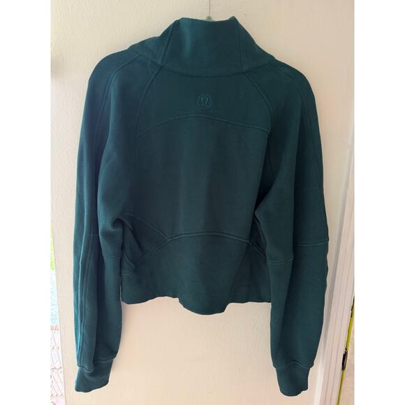 Lululemon scuba oversized funnel neck crop half zip / storm teal / gold / xs/s - Picture 5 of 8